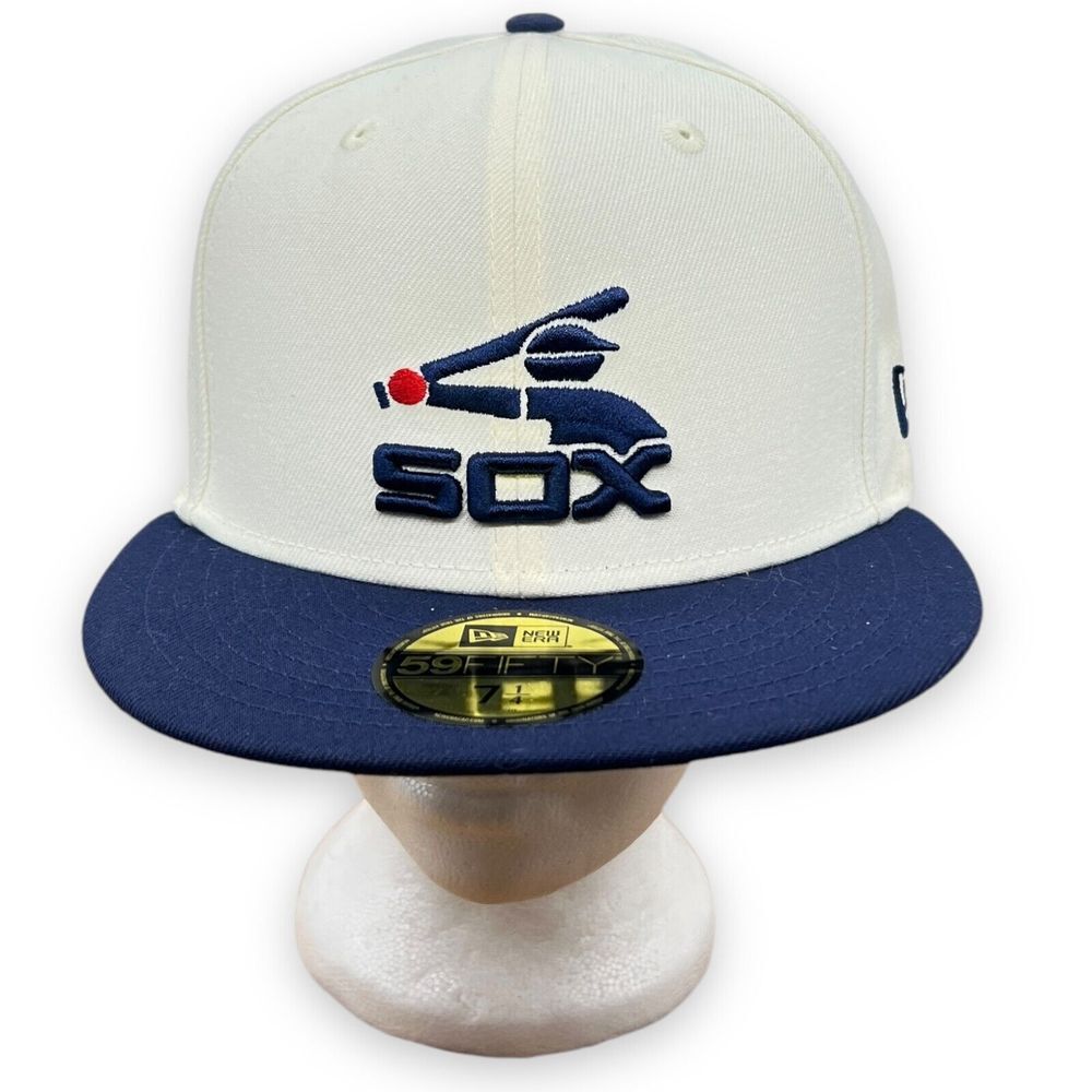 Chicago White Sox Hat 7 1/4 White Dome Retro All Star Patch New Era 59FIFTY Cap